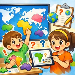 【社会科アプリ】世界５大大陸パズル